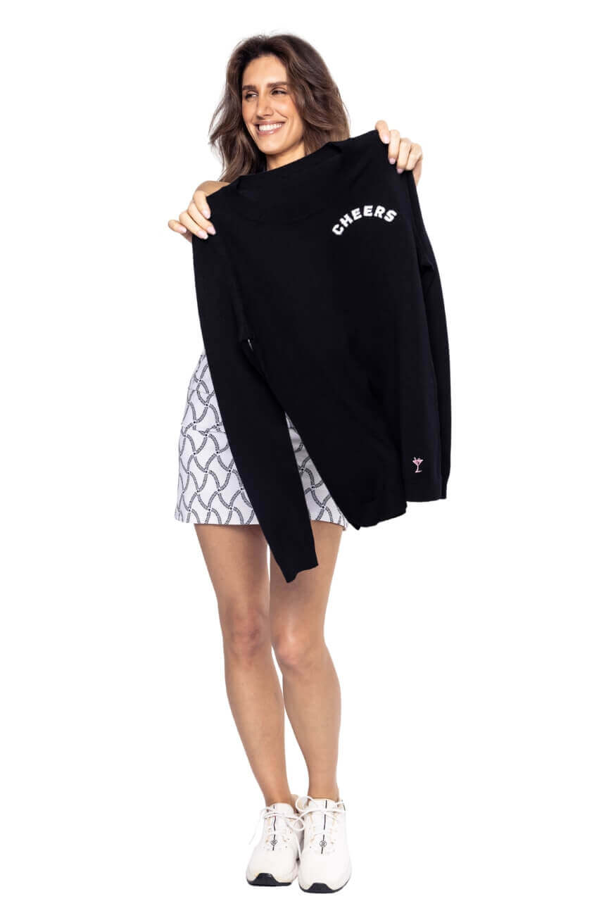Black CHEERS Crewneck Sweater