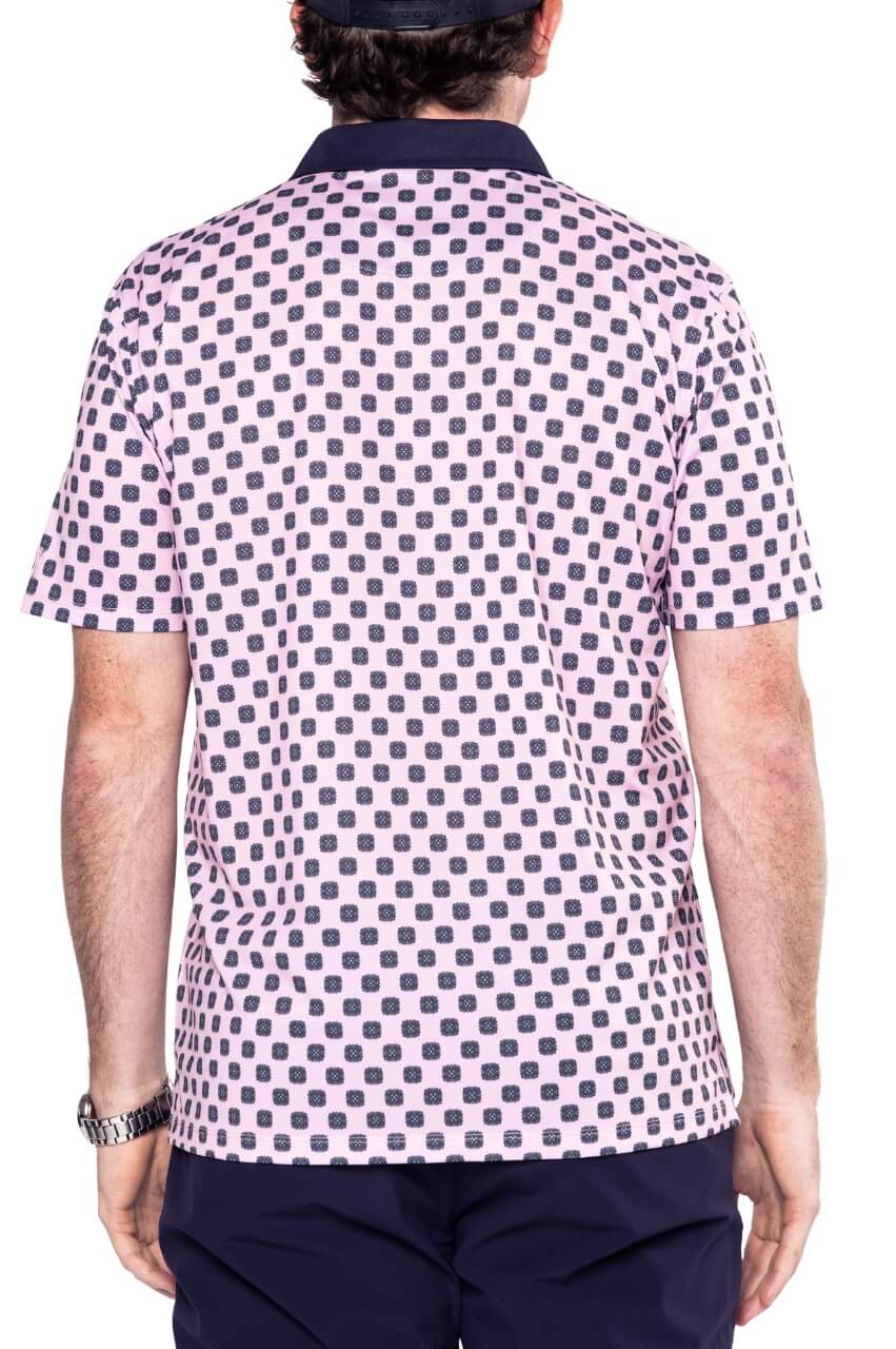 Men's Pink Medallion Pique Polo