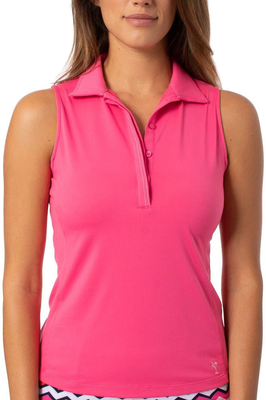 Hot Pink Sleeveless Fabulous Polo - GolftiniTops