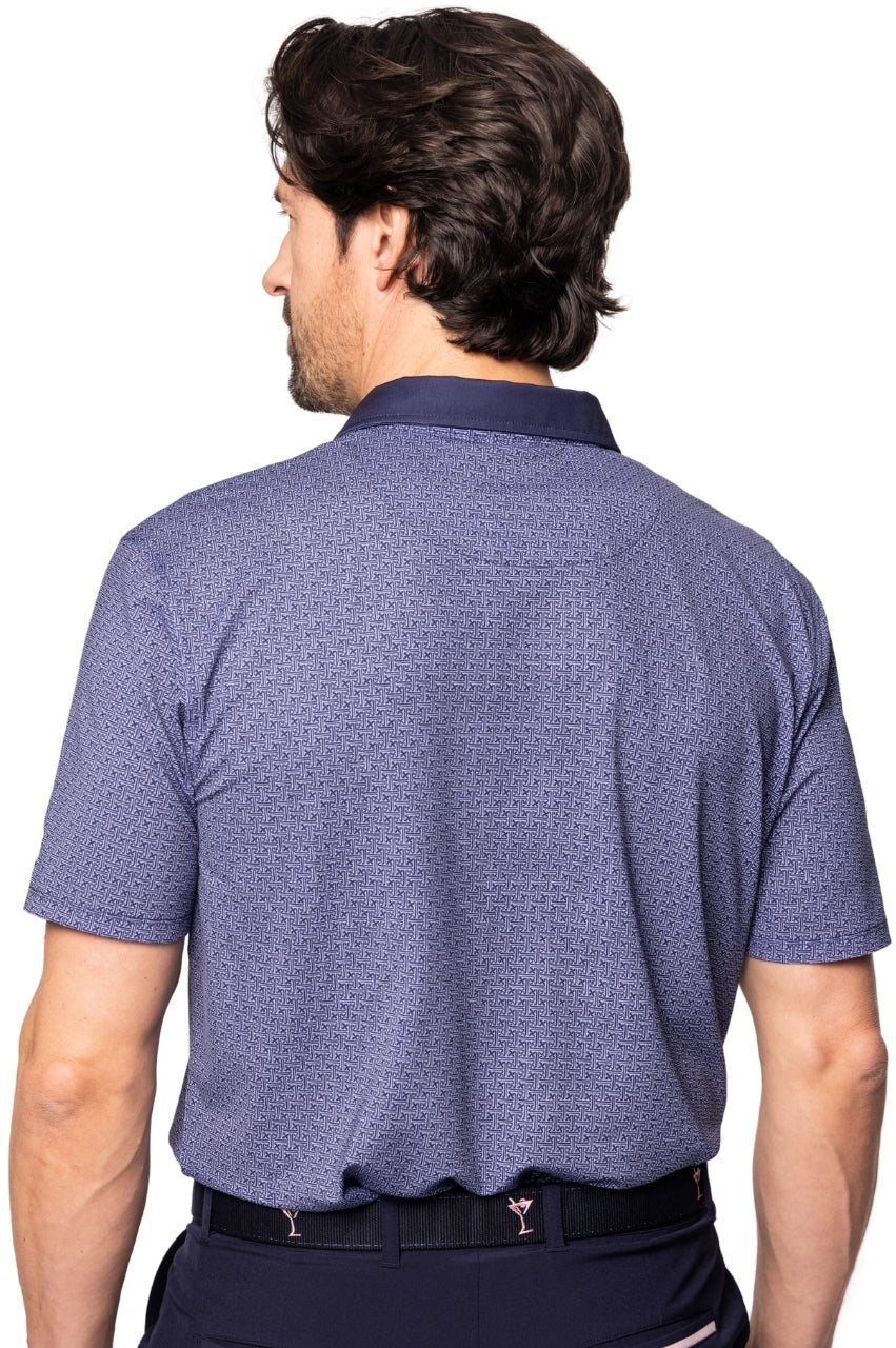 Men's Navy Pique Polo - GolftiniMen's Tops