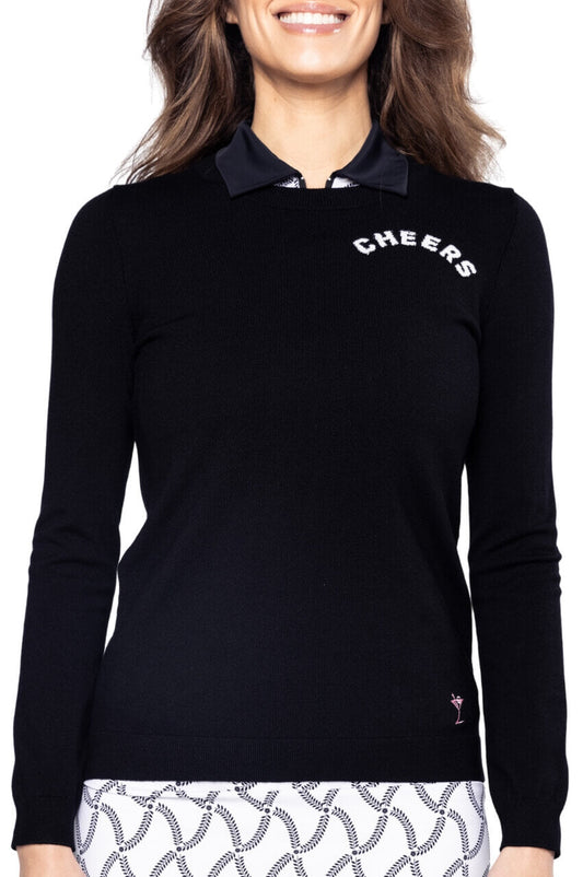 Black CHEERS Crewneck Sweater