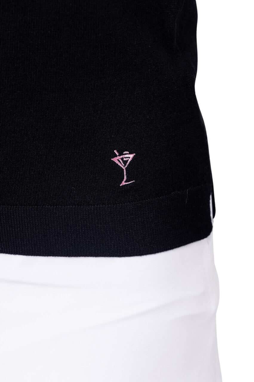 Black/White Button Polo Sweater | Bearpath