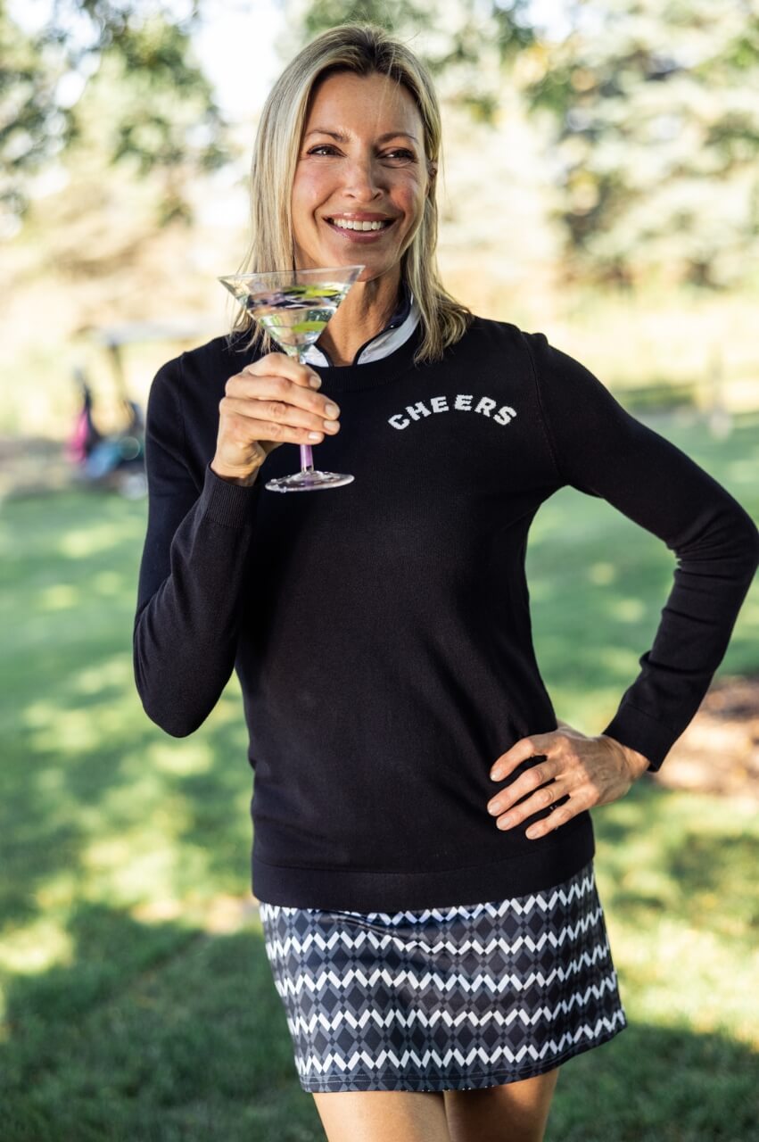 Black CHEERS Crewneck Sweater