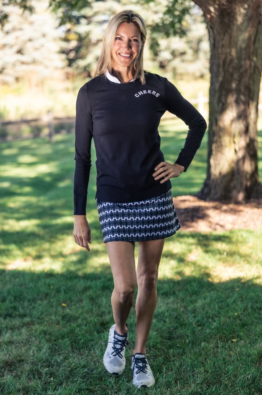 Black CHEERS Crewneck Sweater