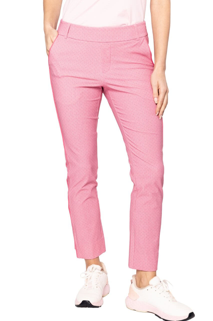Nantucket Pink Printed Stretch Ankle Pant