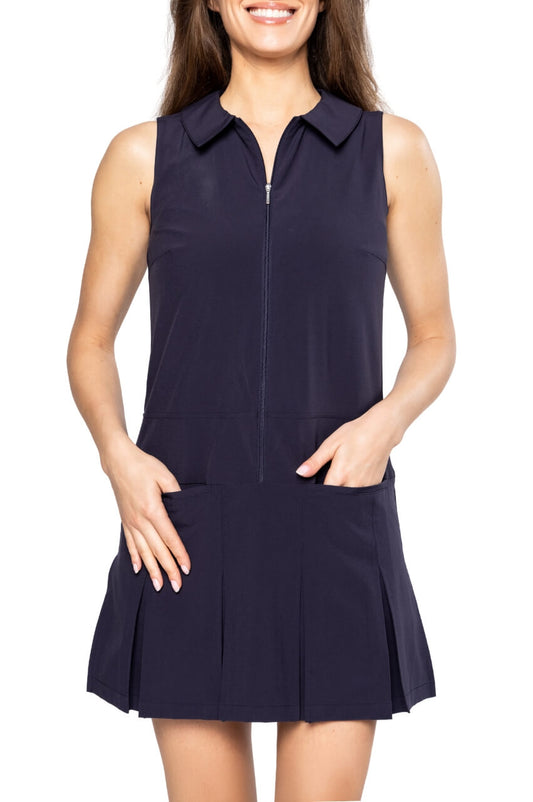 Navy Timeless Pleated Dress Parent