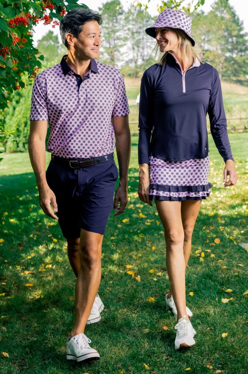 Men's Pink Medallion Pique Polo