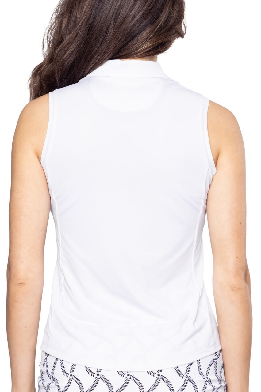White Sleeveless Cool Girl Polo