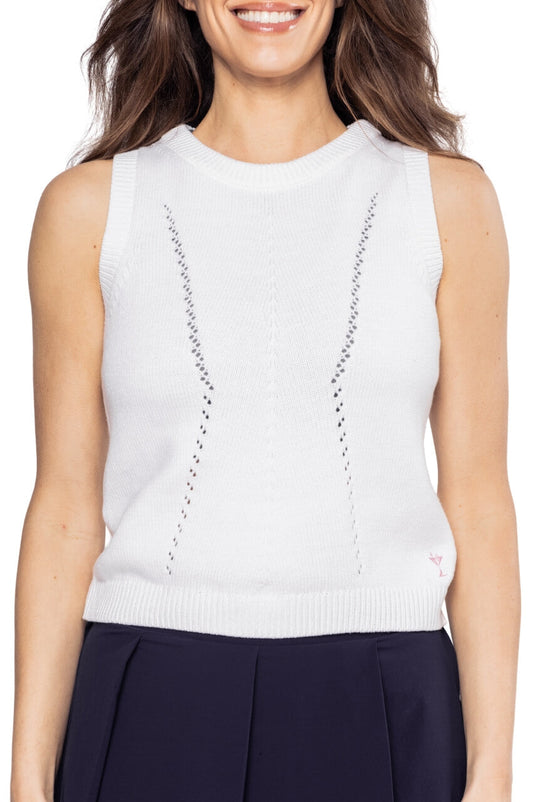 White Varsity Sweater Vest