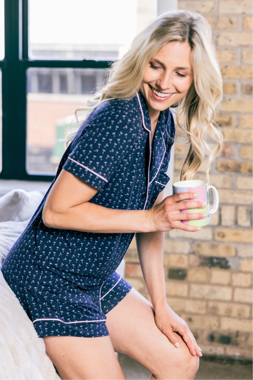 Martini Pajama Matching Set - Golftinipajama Set