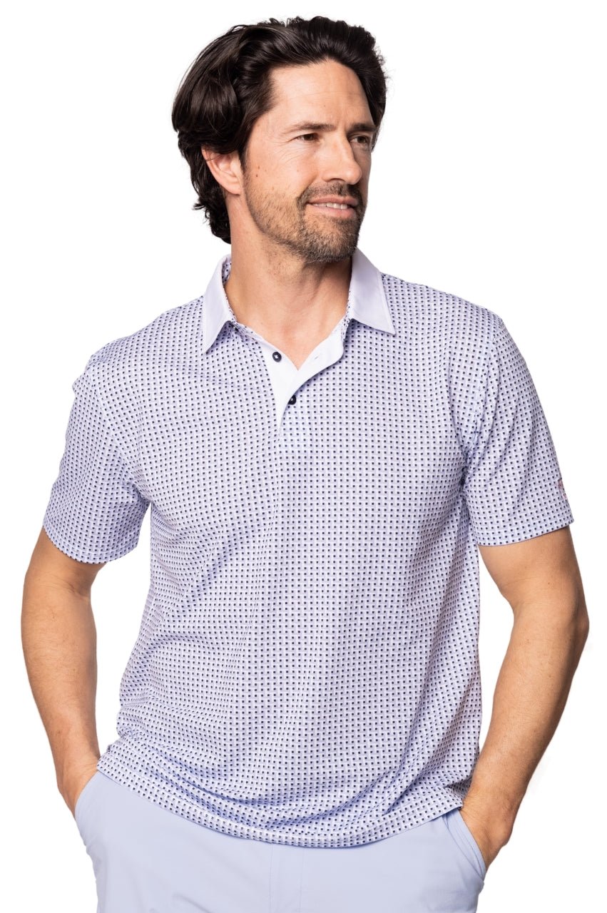 Men's Tilted Plaid Pique Polo - GolftiniMen's Tops