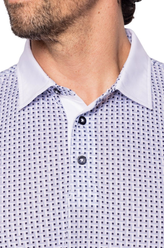 Men's Tilted Plaid Pique Polo - GolftiniMen's Tops