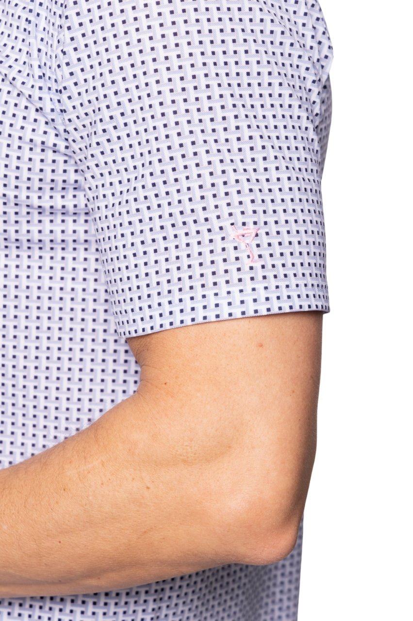 Men's Tilted Plaid Pique Polo - GolftiniMen's Tops
