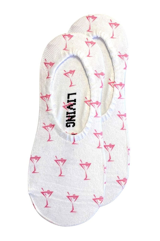 Women's White Dancing Martini No - Show Socks - GolftiniAccessories